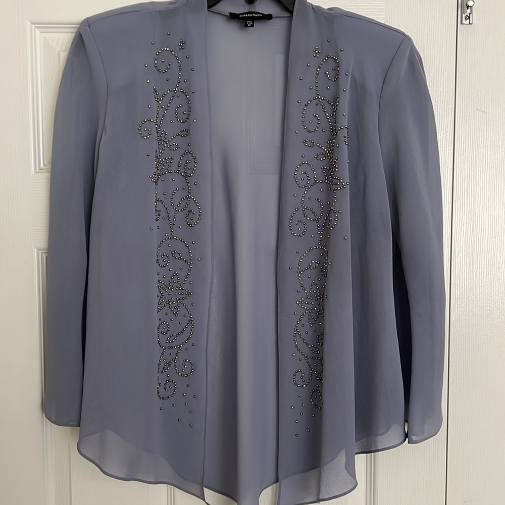 R&M RICHARD’S ELEGANT LONG DRESS WITH JACKET•COLOR IS PERIWINKLE/LAVENDER - Picture 13 of 16